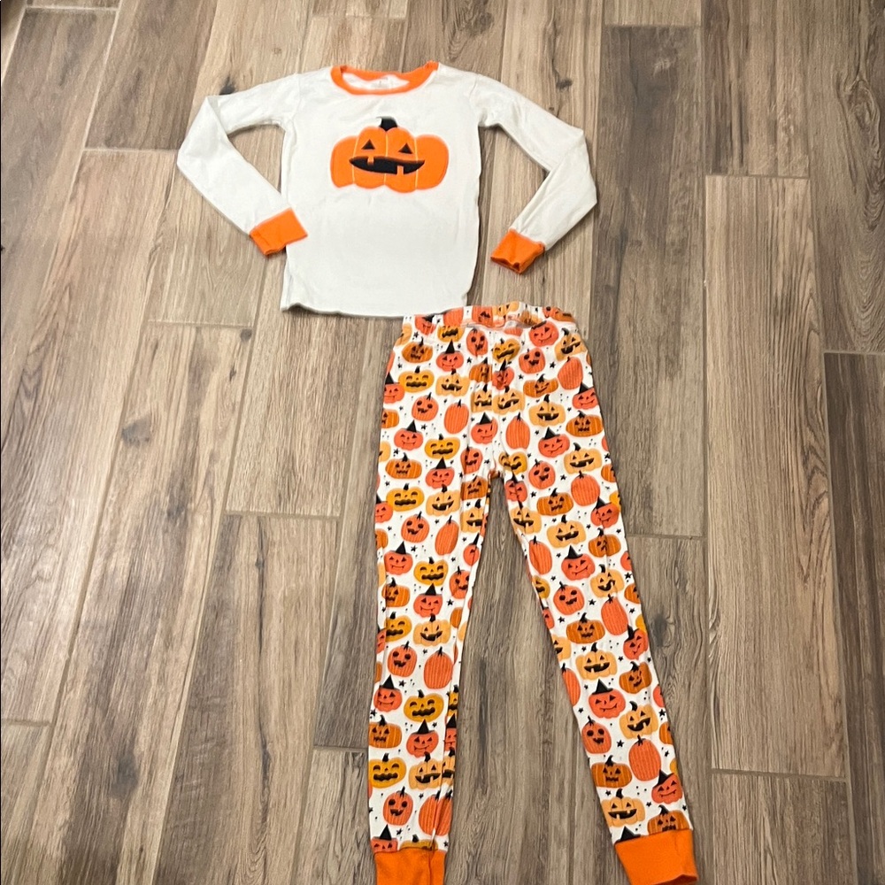 Gymboree Halloween Orange and White Pajama Set